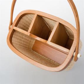 img 2 attached to Teng Tian Nantucket Utensil Caddy: Organize and Enhance 🧺 Kitchen, Dining, Entertaining, Tailgating, and Picnics with Multi-Purpose Rattan Holder