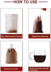 img 2 attached to ☕ No Mess Cold Brew Coffee Filters: 200-Piece Disposable Mesh Bags for Concentrate, Coffee Maker, Loose Leaf Tea