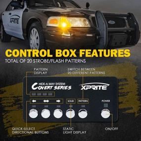 img 1 attached to 🚨 Xprite Amber/Yellow LED Hideaway Strobe Lights Kit - 20 Flash Patterns for Trucks, Police Cars, Emergency Vehicles - 4 PCs