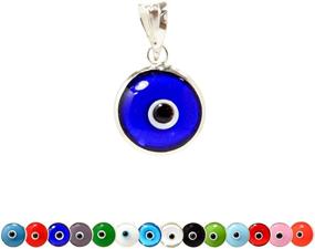 img 2 attached to 🧿 MIZZE Made for Luck: Authentic 925 Sterling Silver Evil Eye Charm Pendant - Choose from 14 Vibrant Colors!