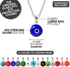 img 3 attached to 🧿 MIZZE Made for Luck: Authentic 925 Sterling Silver Evil Eye Charm Pendant - Choose from 14 Vibrant Colors!