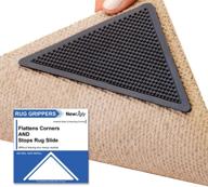 новый ugly rug gripper: улучшенная антискользящая лента для ковровых дорожек, держатели углов ковров - антикосогорение, многоразовый набор из 8 штук для паркета/ламината логотип