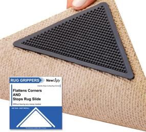 img 4 attached to Новый Ugly Rug Gripper: улучшенная антискользящая лента для ковровых дорожек, держатели углов ковров - антикосогорение, многоразовый набор из 8 штук для паркета/ламината