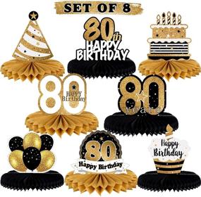 img 4 attached to 🎉 LINGTEER Happy 80th Birthday Honeycomb Centerpieces: Perfect Table Decorations for Cheers to 80th Birthday Party