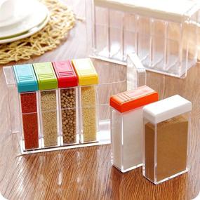 img 2 attached to 6-Piece Seasoning Rack with Spice Shaker, Storage Container, and Condiment Jars – Convenient Tray for Salt, Sugar, and Cruet