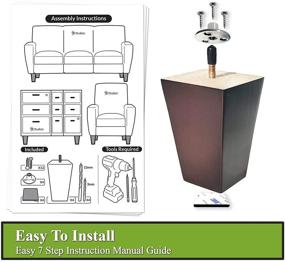 img 2 attached to 🪑 5 Inch Wooden Furniture Legs: Ideal Replacement for Couch, Sofa, Chair, Dresser Legs and Cabinet Feet