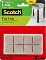 scotch felt pads: premium furniture floor protectors, square beige 1x1 inch - set of 16 logo