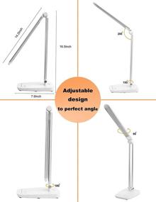 img 1 attached to 💡 Gold Dimmable LED Desk Lamp with USB Charging Port - Lichamp Touch Control Foldable Gooseneck Adjustable Eye Care Table Lamp. Bedside Reading Light with UL AC Adapter.