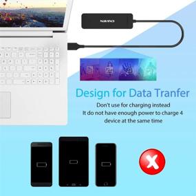 img 3 attached to 🔌 Onvian 4-Port USB 3.0 Hub: Ultra-Slim Portable USB Data Hub Splitter with 20 cm Extended Cable for Enhanced USB Expansion