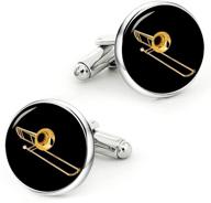 kooer trombone cufflinks personalized instrument logo