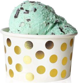 img 3 attached to 🍨 Blue Panda 50-Count Paper Ice Cream Sundae Cups: Gold Polka Dot 8-Ounce Party Supplies for Yogurt Desserts
