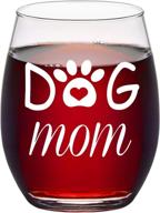 🐶 dog mom stemless wine glass for women, dog lover, mom, mother, wife - 15oz - from daughter, son, husband - funny gift логотип