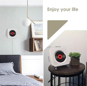 img 2 attached to 🔊 Wall Mountable Bluetooth CD Player Speaker by Wrcibo - Upgraded Version with Remote, HiFi Speaker, USB Drive Player and Aux in & Headphone Jack - White
