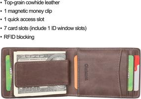 img 3 attached to Genuine Leather Billfold Magnetic Blocking Men's Accessories for Wallets, Card Cases & Money Organizers