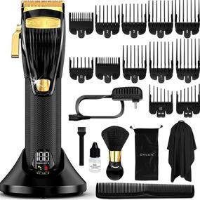 img 4 attached to 💇 OVLUX Professional Hair Clippers for Men: Cordless Trimmer with 12 Guide Combs, Storage Case - Ideal for Professional Barbers & Beginners"