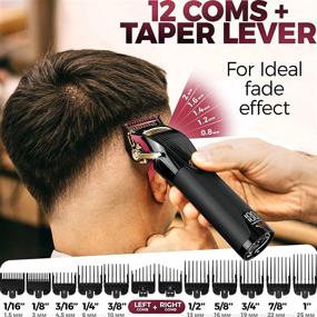 img 3 attached to 💇 OVLUX Professional Hair Clippers for Men: Cordless Trimmer with 12 Guide Combs, Storage Case - Ideal for Professional Barbers & Beginners"