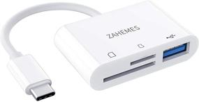 img 4 attached to 🖥️ ZAHEMES USB C SD Card Reader: Convenient Type C Memory Card Reader for MacBook, Pad Pro, and More USB C Devices