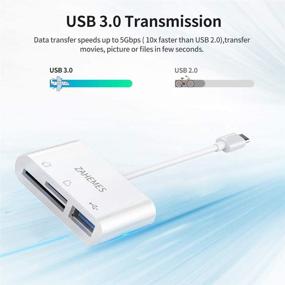 img 3 attached to 🖥️ ZAHEMES USB C SD Card Reader: Convenient Type C Memory Card Reader for MacBook, Pad Pro, and More USB C Devices