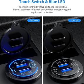 img 2 attached to 🔌 Kewig Dual USB Charger Socket: Fast Charge 3.0 Waterproof Outlet for Car Boat Marine ATV Truck Golf Cart