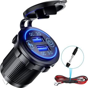 img 4 attached to 🔌 Kewig Dual USB Charger Socket: Fast Charge 3.0 Waterproof Outlet for Car Boat Marine ATV Truck Golf Cart