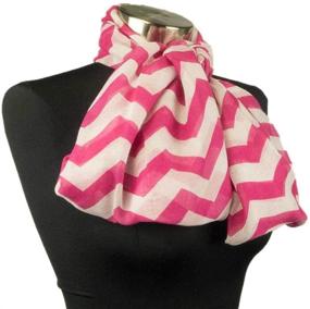 img 1 attached to 🧣 Adorox Set of 6 Fashion Protection Face Wraps with Warm & Cool Colors, Pattern Prints | Chevron Sheer Infinity Circle Neck Scarves for Warm Winter | Lightweight