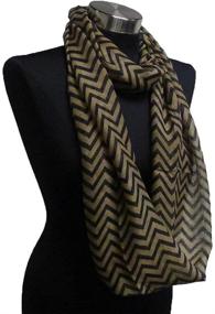 img 2 attached to 🧣 Adorox Set of 6 Fashion Protection Face Wraps with Warm & Cool Colors, Pattern Prints | Chevron Sheer Infinity Circle Neck Scarves for Warm Winter | Lightweight