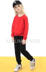 img 1 attached to 👕 ALALIMINI Crewneck Sweatshirts for Boys and Girls Toddlers - Solid Cotton Long Sleeve Pullover T-Shirts