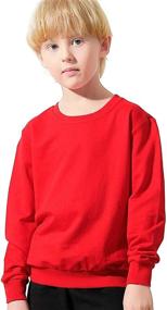 img 3 attached to 👕 ALALIMINI Crewneck Sweatshirts for Boys and Girls Toddlers - Solid Cotton Long Sleeve Pullover T-Shirts