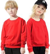 👕 alalimini crewneck sweatshirts for boys and girls toddlers - solid cotton long sleeve pullover t-shirts logo