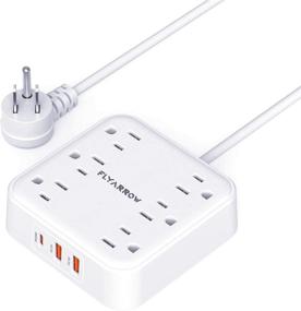 img 4 attached to 🔌 UL/ETL Listed Surge Protector Power Strip with USB C Ports (Support PD20W-QC3.0), 5 Ft Extension Cord, 3 USB Ports, 6 Outlets, 1200J - Ideal for Desk Accessories, Cruise, Travel, Dorm, Home Office - Flat Plug Design