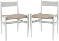 🪑 stone & beam mid-century dining chair set of 2 - white/natural, 21.9"w - birch wood - amazon brand logo