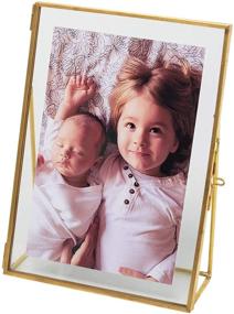 img 4 attached to Enhance Your Memories: Levilan 5x7 Vintage Style Gold Photo Frame with Pressed Glass & Brass - Standing Picture Frames for a Touch of Elegance (5 x 7)