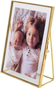 img 3 attached to Enhance Your Memories: Levilan 5x7 Vintage Style Gold Photo Frame with Pressed Glass & Brass - Standing Picture Frames for a Touch of Elegance (5 x 7)