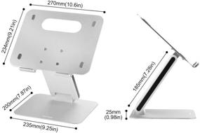 img 2 attached to Регулируемая алюминиевая настольная подставка для ноутбука | Подставка для ноутбука с регулируемой высотой для компьютера, ПК, ноутбука, MacBook, iPad | SKYZONAL