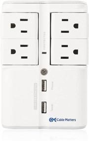 img 2 attached to 🔌 Cable Matters 4-Rotating Outlet Wall Mount Surge Protector with USB Dual Port - Enhanced 3.4 Amp Charging Capability