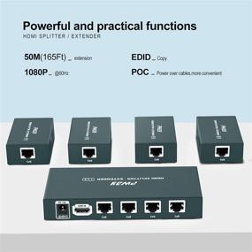 img 2 attached to 🔌 GREATHTEK 1х4 HDMI Extender Splitter: сетевой кабель Cat5e/Cat6/Cat7, до 50 м/165 футов, разрешение 1080P@60Hz 3D, поддержка управления EDID и функции POC - идеально подходит для HDTV, PS3, PS4, Xbox (1 в 4 / 4-х портовый)