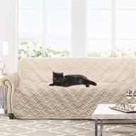 🛋️ driftaway marley waterproof furniture protector: quilted cover for couch, ideal for kids, pets. machine washable sofa slipcover - beige logo