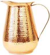 🍃 handcrafted 100% pure copper pitcher - hammered copper water pitcher - ayurveda - 2.2 liters (73 oz), green eos logo