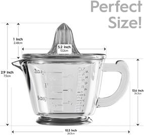 img 1 attached to 🍋 CuttleLab Glass Measuring 2-Cup: Lemon and Lime Juicer, Hand Juicer, Ounce Measuring Cup, Citrus Reamer