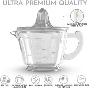 img 3 attached to 🍋 CuttleLab Glass Measuring 2-Cup: Lemon and Lime Juicer, Hand Juicer, Ounce Measuring Cup, Citrus Reamer