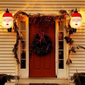 img 3 attached to 🎅 Enhance Your Holiday Décor with Kogonee Christmas Santa Porch Light Covers: 2-Pack Outdoor Light Covers for Festive Christmas Decorations in Front Yard, Garages, Garden, Porch Lamp