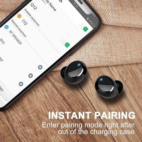 img 3 attached to 🎧 Mini Bluetooth Wireless Earbuds with Mic | Bluetooth 5.0 | LED Display | Charging Case | Smart Touch Control | 30H Playtime | IP7 Waterproof | Bluetooth Headset for Sports/Work