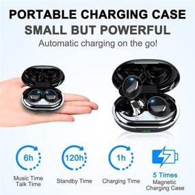 img 1 attached to 🎧 Mini Bluetooth Wireless Earbuds with Mic | Bluetooth 5.0 | LED Display | Charging Case | Smart Touch Control | 30H Playtime | IP7 Waterproof | Bluetooth Headset for Sports/Work