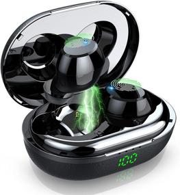 img 4 attached to 🎧 Mini Bluetooth Wireless Earbuds with Mic | Bluetooth 5.0 | LED Display | Charging Case | Smart Touch Control | 30H Playtime | IP7 Waterproof | Bluetooth Headset for Sports/Work