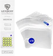 levinchy vacuum zipper bags 18 pcs: reusable food sealer bags with double-layer zippers - bpa free, medium size (7.8*9.8 inch) логотип