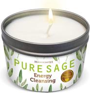 magnificent 101 pure white sage smudge candle – house energy cleansing & negative energy banishment | purification, chakra healing, and natural soy wax | 6 oz tin candle in pure white sage logo