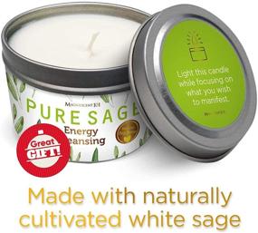 img 3 attached to MAGNIFICENT 101 Pure White Sage Smudge Candle – House Energy Cleansing & Negative Energy Banishment | Purification, Chakra Healing, and Natural Soy Wax | 6 oz Tin Candle in Pure White Sage
