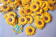 50 pcs sunflower mulberry paper: craft project with 2 layers flower and 1 inch brown center logo