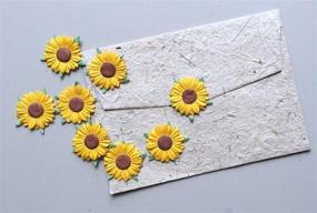 img 3 attached to 50 Pcs Sunflower Mulberry Paper: Craft Project with 2 Layers Flower and 1 Inch Brown Center