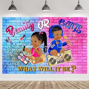 img 4 attached to 🎨 Graffiti-inspired Gender Reveal Backdrop Decorations: Beauty or Beats, Boy or Girl - Hip Hop 90s Style Party Supplies & Fresh Prince Princess Theme